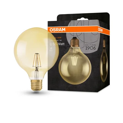 Lámpara VINTAGE 1906 CL GLOBE125 Filamento cristal transparente DORADO 55 no regulable 6,5W 825 E27