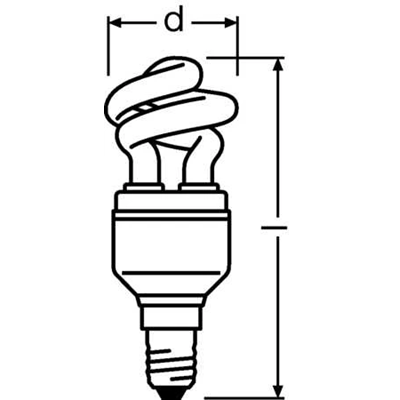 Lampe fluocompacte intégrée 5W E14 230V 250lm WW