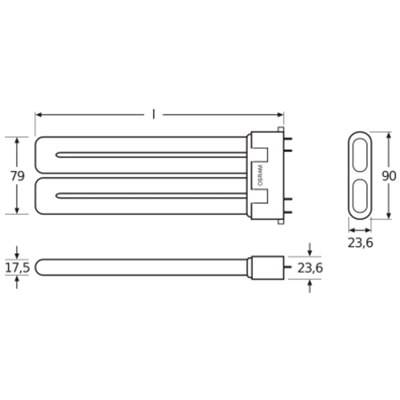 Lampe fluorescente non intégrée Dulux F 24W 2G10 1700lm NW