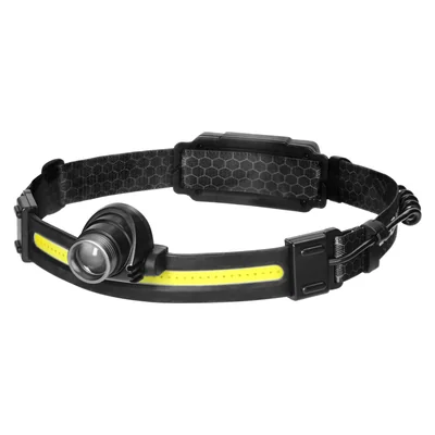 Lampe frontale LED COB + CREE avec batterie de 1200 mAh