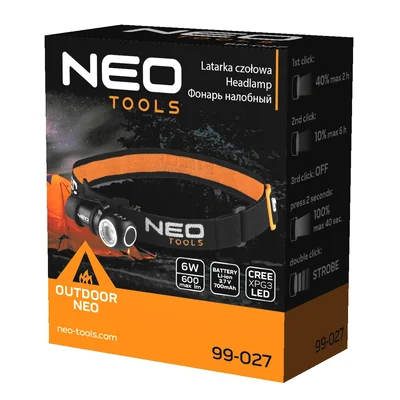Lampe frontale rechargeable 600 lm, chargement magnétique USB, LED CREE XPG3