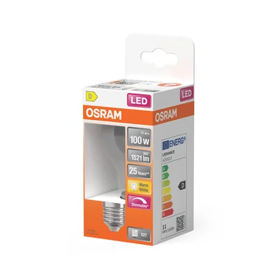 Lampe LED de remplacement CLASSIC A DIM 11W 827 Transparent E27