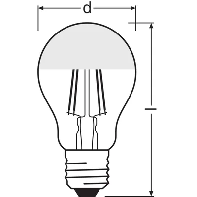 Lampe LED STAR CL A Filament verre transparent Miroir Argent 51 non-dimmable 6,5 W 827 E27