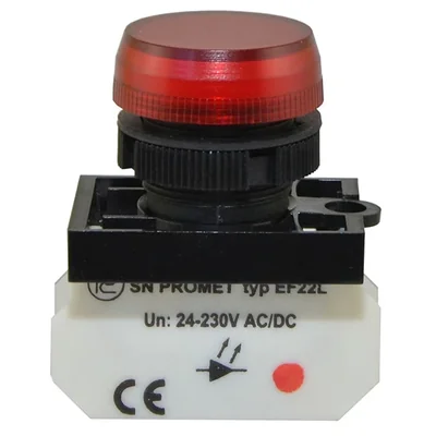 Lampe PROMET NEF22 rouge, 24V-230V