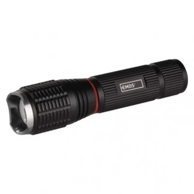 Lampe torche LED en métal 5W + 3W COB, 230 lm, 3 piles AAA, avec zoom
