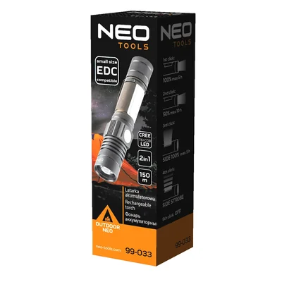 Lampe torche rechargeable USB 2-en-1 à LED CREE T6 de 800 lm