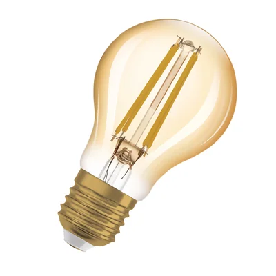 Lampe vintage 1906 CL A, filament en verre transparent, dorée, 63, non dimmable, 7,5 W, culot E27 (825).