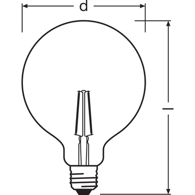 Lampe VINTAGE 1906 CL GLOBE125 Filament en verre transparent OR 22 non-dimmable 2,5W 825 E27