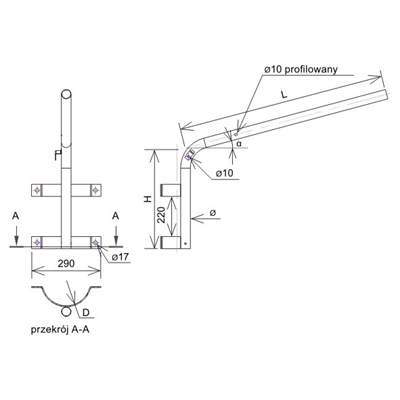 Lampenarmrohr, 500x1000, fi49/U-EPV2/PE/fi10