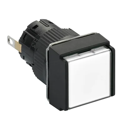 Lampka sygnalizacyjna biała LED 24V kwadratowa plastikowa