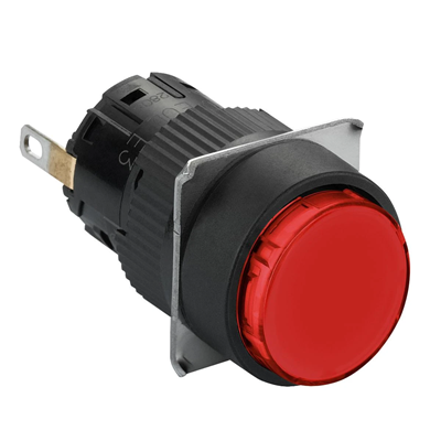 Lampka sygnalizacyjna czerwona LED 24V okrągła plastikowa