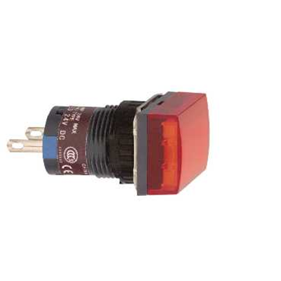 Lampka sygnalizacyjna czerwona LED 24V prostokątna plastikowa