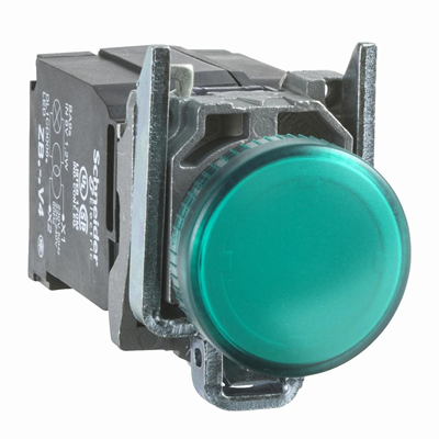 Lampka sygnalizacyjna zielona żarówka 220-240V metalowa typowa