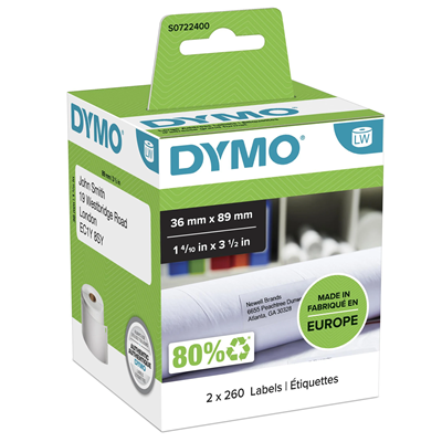 Large address label - 89x36 mm, white