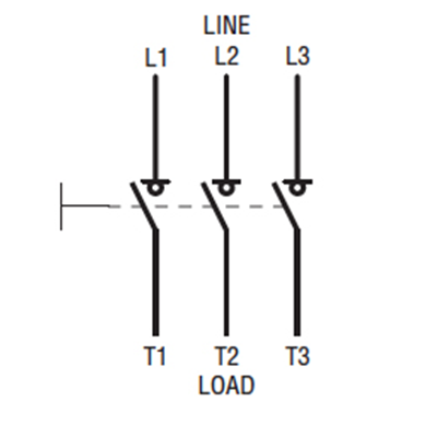 Lasttrennschalter GA032A, mit grauem und schwarzem Griff, 32A, AC21A