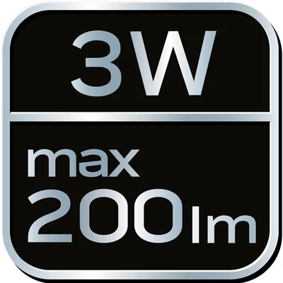 Latarka bateryjna 200 lm, zoom, IPX7, 3 x AAA