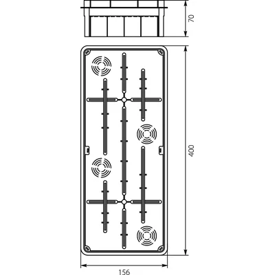 LAVA LINE Caja de empotrar con tapa blanca 404x160x66 IP40 naranja
