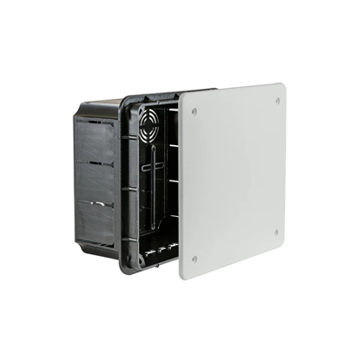 LAVA LINE Короб врізного монтажу з білою кришкою 130х130х70 IP40 помаранчевий