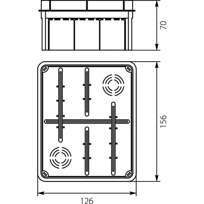 LAVA LINE Puszka podtynkowa z białą pokrywą 160x130x70 IP40 pomarańczowa