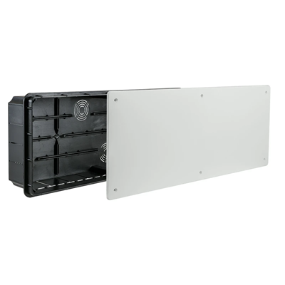LAVA LINE Puszka podtynkowa z białą pokrywą 404x160x66 IP40 pomarańczowa