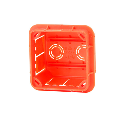 LAVA LINE Single flush-mounted box with a white cover 80x80x52mm IP40 orange