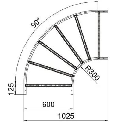 LB 90 660 R3 FS Codo de 90° para escaleras de cables