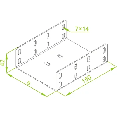 LCC100H50 C connector, sheet thickness - 2 mm