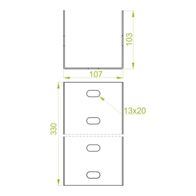 LCTT100H100 Spojka kanálů, tloušťka plechu - 3 mm