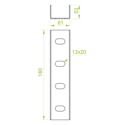 LCTT50H50 Kanalverbinder, Blechdicke - 3 mm