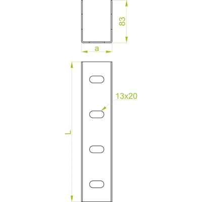 LCTT80H80 Channel connector, sheet thickness - 3 mm