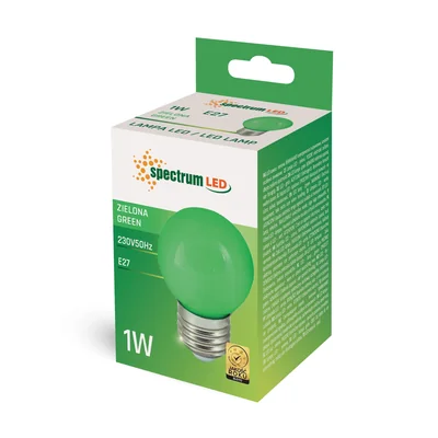 LED BALL E-27 230V 1W GREEN SPECTRUM