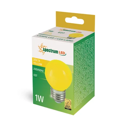 LED BALL E-27 230V 1W YELLOW SPECTRUM
