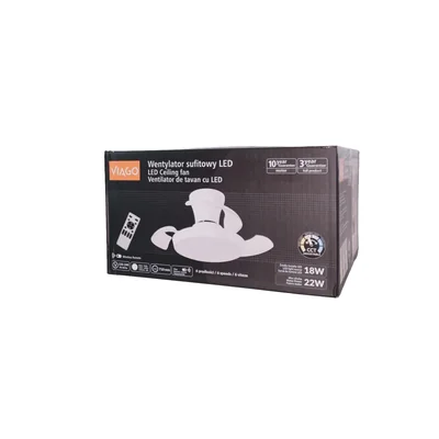 LED Ceiling Fan ABS+PC 40W 18W+22W 2880LM 15m2 CCT 38dB