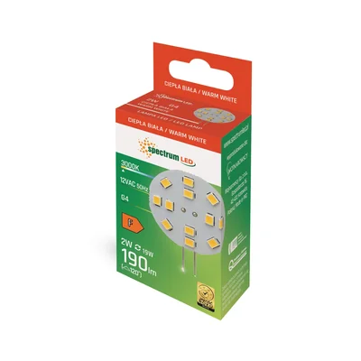 LED G4 12V 2W 12 LED WW 30mm SPEKTRUM