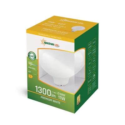LED GLOB G125 E-27 230V 11W COG NW SPETTRO LATTEO