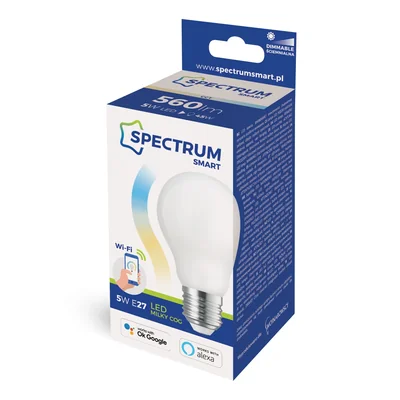 LED GLS 5W E-27 COG 230V CCT+DIM LATTEO Wi-Fi Spettro SMART