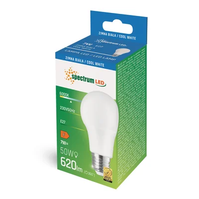 LED GLS E-27 230V 7W CW ESPECTRO