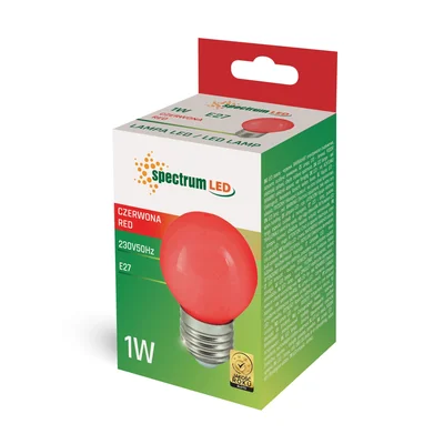 LED-Kugel E-27 230V 1W Rotlicht