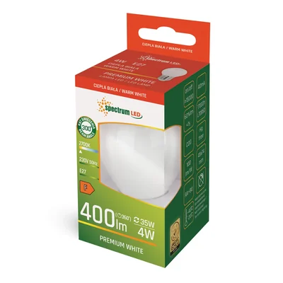 LED-Kugel E-27 230V 4W COG WW Milchfarbenes Spektrum