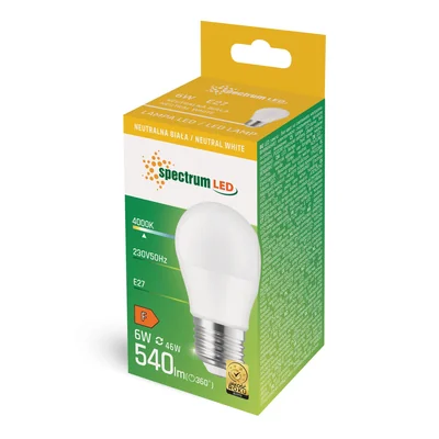 LED-Kugel E-27 230V 6W NW-Spektrum