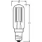 LED lamp PERFORMANCE CLASS SPECIAL T26 Filament clear glass 40 non-dim 4.2W/827 E14 LEDVANCE