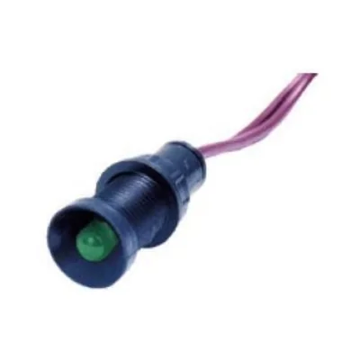 LED lamp with cover 3mm 12-24V green