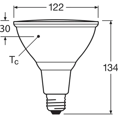 LED-Lampe LEISTUNGSKLASSE Spot PAR38 GL 120 nicht dimmbar 13,5 W/827 E27 LEDVANCE