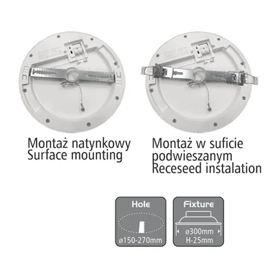 LED luminaire Sphere III Combo 18W/25W 3000K/4000K/6000K round