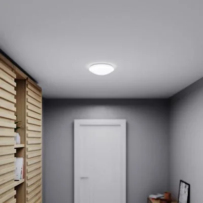 LED luminaire STEINEL RS 16 LED 9.5W 958lm 4000K IP44 with motion and twilight sensor HF 230V white / glass