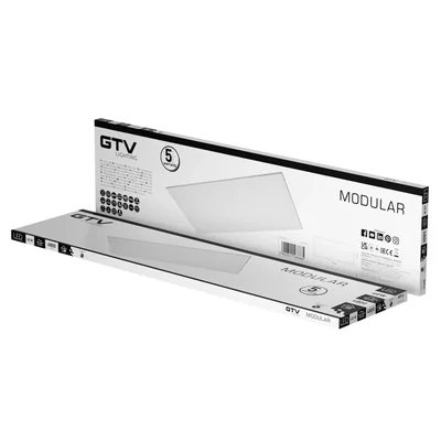 LED MODULAR LUMINAIRE, BACKPLATE, 120x30cm, 4000K, 40W, 4800lm, AC220-240V, PF>0.9, IP54, 5y