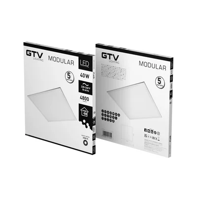 LED MODULAR LUMINAIRE, BACKPLATE, 60x60cm, 3000K, 40W, 4800lm, AC220-240V, PF>0.9, IP54, 5y