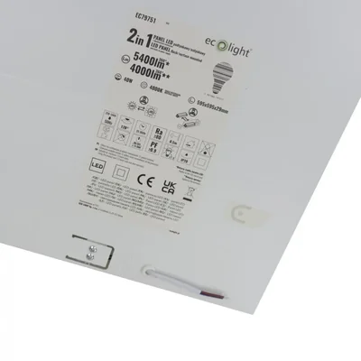 LED-Panel 595x595 40W 4000K 4000lm IP20 WEISS 2in1