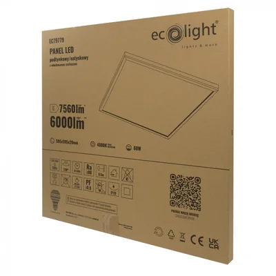 LED-Panel 595x595 60W 4000K 6000lm IP20 WEISS 2in1
