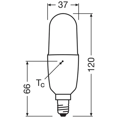 LED PCR CLASSIC STICK LAMP 9.5W 840 Frosted E14